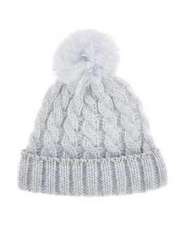 Monsoon Baby Girls Evie Ombre Cable Sparkle Hat - Blue, Size 1-3 Years