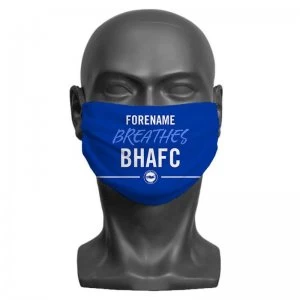 Personalised Breathes Brighton and Hove Albion FC Face Mask