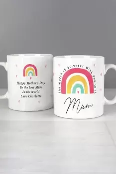 Personalised Brighter Place Rainbow Mug - Ceramic