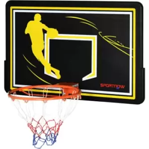Wall Mounted Basketball Hoop and Backboard for Outdoor and Indoor - Black, Yellow - Sportnow