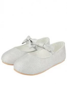 Monsoon Baby Girls Everly Silver Shimmer Walker - Silver