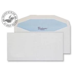 Blake Premium Postfast DL 90gm2 Gummed Mailer Envelopes White Pack of