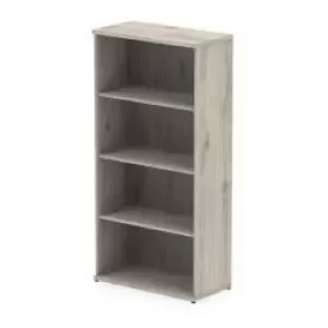 Trexus Office High Bookcase 800x400x1600mm 3 Shelves Grey Oak Ref