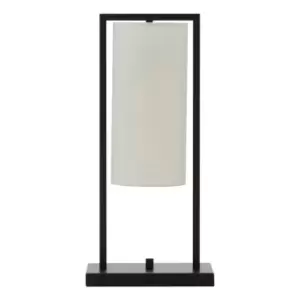 Interiors By Premier Table Lamp - Black Base/White Linen Shade