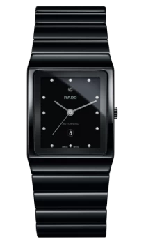 Rado Ceramica Automatic Diamonds Unisex watch - Water-resistant 5 bar (50 m), High-tech ceramic, black