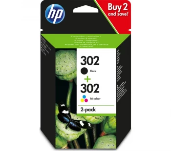 HP 302 Black and Tri Colour Ink Cartridges