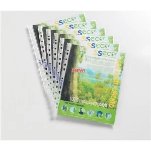 Seco Oxo-biodegradable A4 Polypropylene Punched Pockets Clear Multipunched 50 Pack of 100