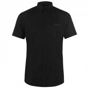 Pierre Cardin Short Sleeve Shirt Mens - Plain Black
