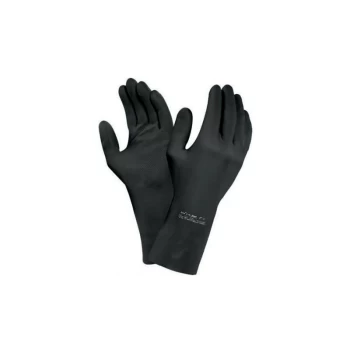 Ansell 87-950 Extra Black Natural Rubber Latex Gloves - Size 9.5-10"