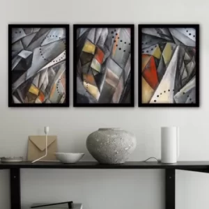3SC138 Multicolor Decorative Framed Painting (3 Pieces)