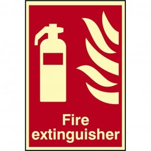 Scan Fire Extinguisher Sign 200mm 300mm Photoluminescent