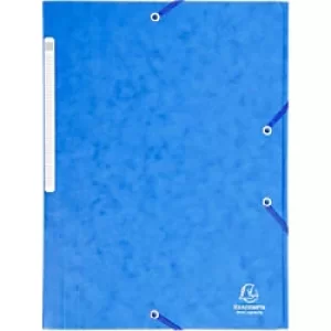 Exacompta Elasticated 3 Flap Folders A4, Blue, 5 Packs of 10
