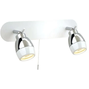 Firstlight - Marine - 2 Light Spotlights Bar Switched Bathroom Ceiling Light White, Chrome IP44, GU10