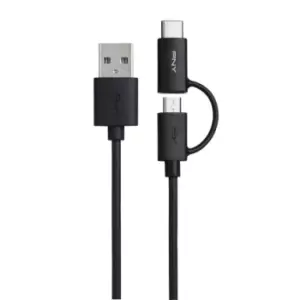 PNY C-UA-UUTC-K20-03 USB cable 1m USB 2.0 USB A USB C Black