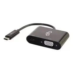 C2G USB C to VGA Video Adapter w/ Power Delivery - Black