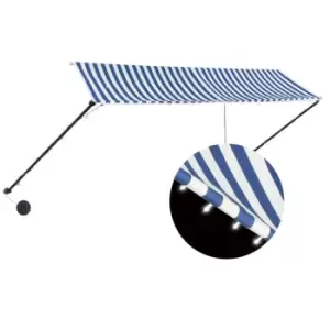 Vidaxl Retractable Awning With LED 350X150cm Blue And White