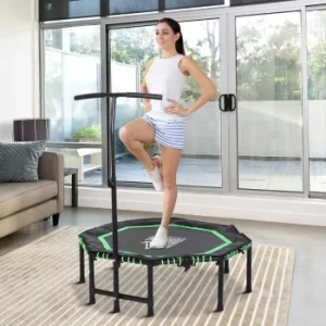 Workout Trampoline with Adjustable Height Handle, Green