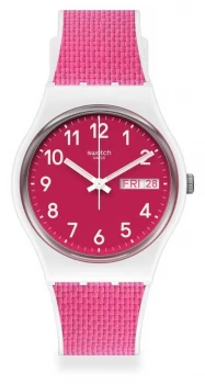 Swatch BERRY LIGHT Pink Rubber Strap Pink Dial GW713 Watch
