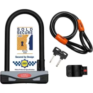 Burg-Wachter Gold Sold Secure Bicycle D Lock & 1.2M Security cable,One Size, Black