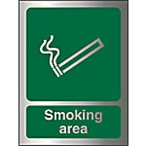 Mandatory Sign Smoking Area Aluminium 20 x 15 cm