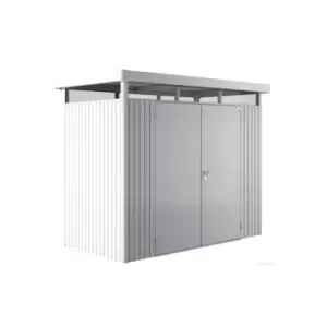 8' x 4' Biohort HighLine H1 Silver Metal Double Door Shed (2.52m x 1.32m)
