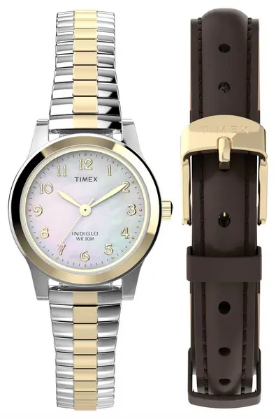 Timex TWG063400 Womens Gift Set (25mm) Mother-of-Pearl Dial Watch