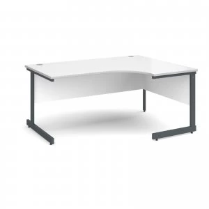 Contract 25 Right Hand Ergonomic Desk 1600mm - Graphite Cantilever Frame