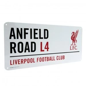 Liverpool FC White Street Sign