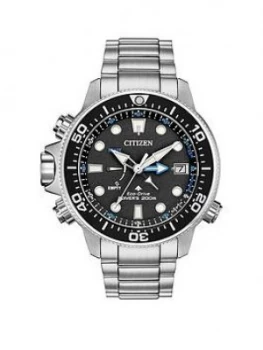 Citizen Drivers Promaster Aqualand Eco-Drive Black And Blue Detail Dial Stainless Steel Bracelet Watch