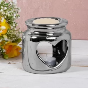 Ceramic Silver Heart Wax/oil Warmer by Lesser & Pavey