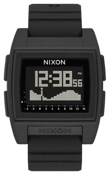 Nixon Base Tide Pro Black Digital Black Silicone Strap Watch