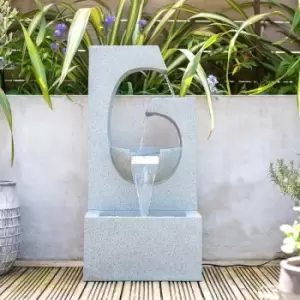 Easy Fountain - Ango Falls LED Garden Water Feature Fountain Modern Grey
