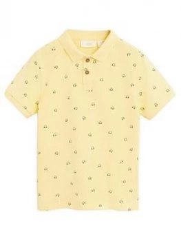 Mango Boys Printed Short Sleeve Polo - Yellow