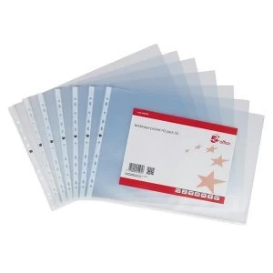 5 Star Office A3 Punched Pocket Polypropylene Top opening Landscape 120 Micron Pack of 25