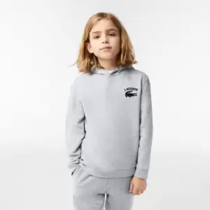 Boys' Lacoste Printed Hooded Sweatshirt Size 14 yrs Grey Chine