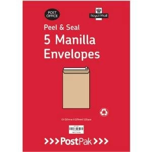 Envelopes C5 Peel and Seal Manilla 115gsm Pack of 200 9731326
