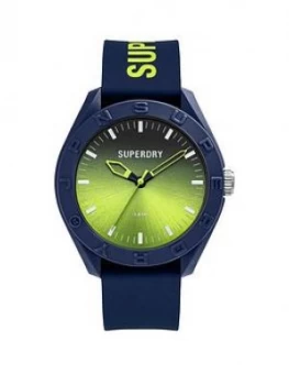 Superdry Blue & Green Strap Watch, Green, Men