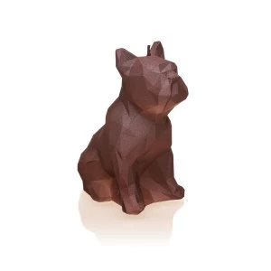 Stone Brown Low Poly Bulldog Candle