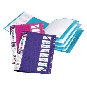 Snopake FileLastic 8-Part File Electra Assorted Pack of 5 14965