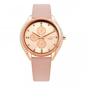 Lipsy Nude Croc Strap Watch with Rose Gold Dial