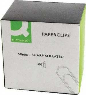 Q-Connect 50mm Giant No Tear Paperclips (Pack of 1000) KF01318Q