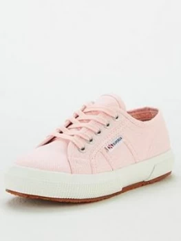 SUPERGA Girls 2750 Jcot Classic Lace Up Plimsoll Pumps - Pink, Size 11 Younger
