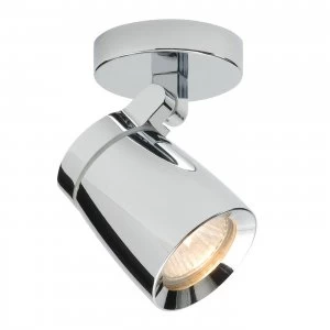 1 Light Bathroom Adjustable Spotlight Chrome, Clear Glass IP44, GU10