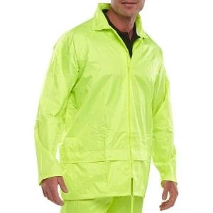 B Dri Weatherproof Jacket Hood Lightweight Nylon Small Saturn Yellow