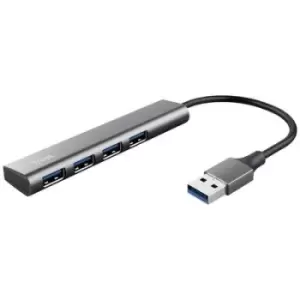 Trust Halyx-4-port 1+4 ports USB 3.1 hub (1st Gen) Dark grey