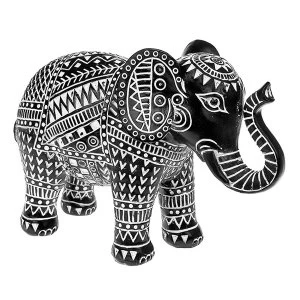 Aztec Elephant Black Large Ornament