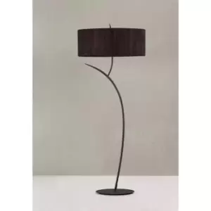 Eve floor lamp 2 bulbs E27, anthracite with Black oval lampshade