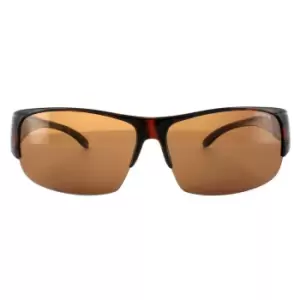 Suncovers Semi Rimless Dark Havana Copper Polarized Sunglasses