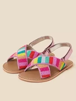 Accessorize Girls Tropical Beaded Sandals - Multi, Size 11 Younger