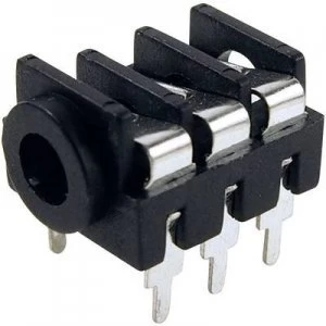 3.5mm audio jack Socket horizontal mount Number of pins 3 Stereo Black Cliff FCR1295